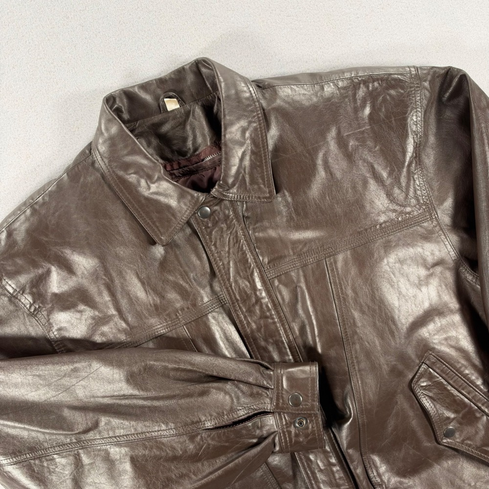 Raffaello Leather Bomber Jacket 40 Brown Thermolite Insulated Zip Out Lining
